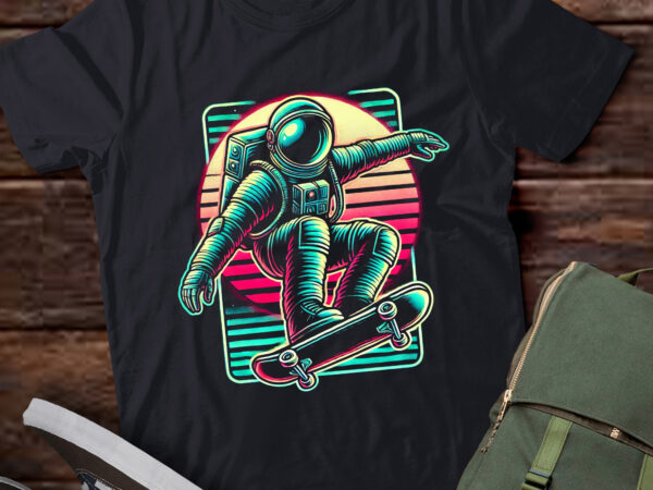 Lt766-skating astronaut skater boy outfit 80s skateboard t-shirt