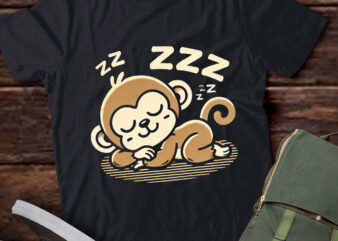 LT768-Monkey Tired Ape Monkey Pajama Sleeping Monkey T-Shirt