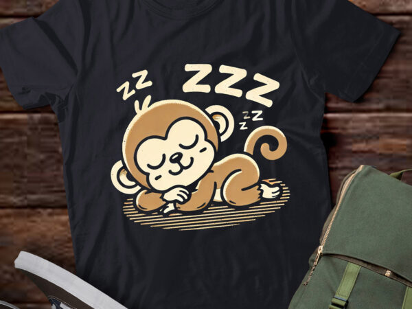 Lt768-monkey tired ape monkey pajama sleeping monkey t-shirt