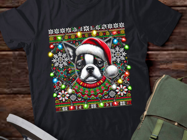 Lt780-boston terrier ugly christmas sweater xmas for adults kids sweatshirt