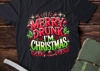 Lt785-merry drunk i'm christmas santa x-mas ugly christmas t-shirt