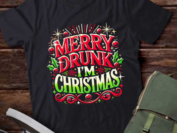 Lt785-merry drunk i’m christmas santa x-mas ugly christmas t-shirt