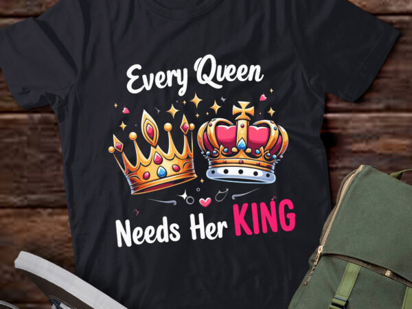 Lt790-every queen needs her king gift couple love crown t-shirt