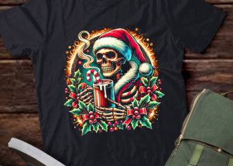 LT792-Christmas Skeleton Hot Cocoa Dead Inside Spooky Xmas Holiday Sweatshirt