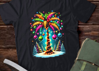 Lt795-christmas palm tree print t-shirt