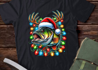 LT796-Merry Fishmas Santa Fishing Lovers Funny Fisherman Christmas T-Shirt