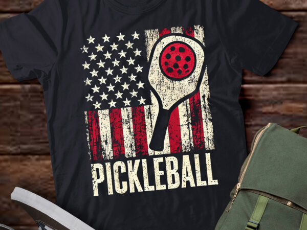 Lt799-us flag pickleball player paddleball lover t-shirt