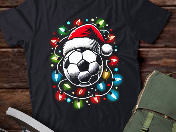 Lt803-santa soccer ball sports design- christmas soccer player t-shirt