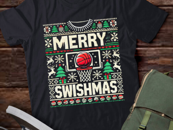 Lt806-merry swishmas ugly christmas sweater basketball christmas sweatshirt