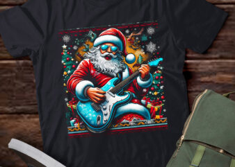 LT807-Santa Guitar Musician Guitarist Ugly Christmas Sweater T-Shirt