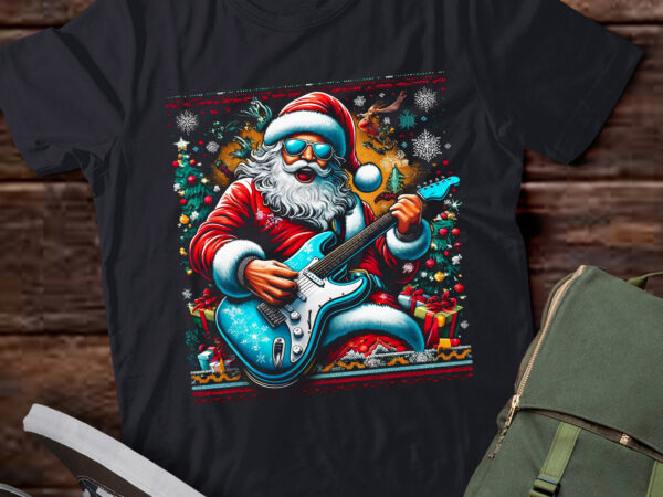 Lt807-santa guitar musician guitarist ugly christmas sweater t-shirt