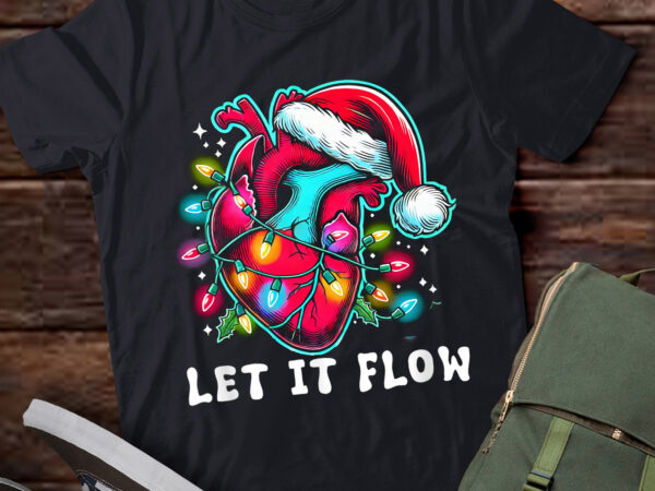 Lt808-funny let it flow anatomy heart cardiac nurse santa hat xmas t-shirt