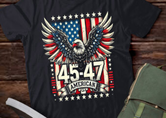 Lt817-trump 2024 president 45 and 47 american flag trump 2024 t-shirt