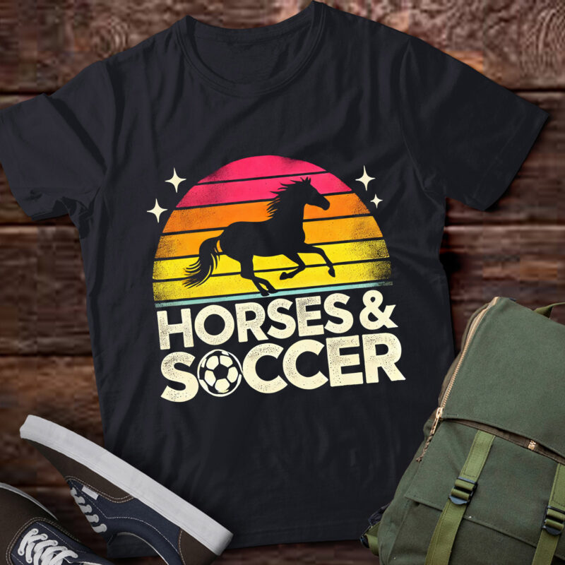 LT824-Horse and Soccer Women or Girls Horses T-Shirt