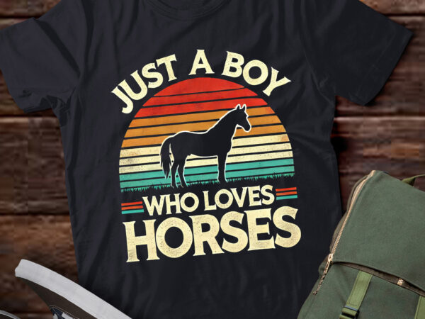 Lt832-just a boy who loves horses men horse stuff boys horse lover t-shirt