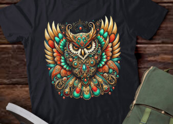 LT848-Metallic Owl Unique Design Graffiti Graphic T-Shirt