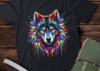 LT850-Wolf Splash Art Wolf Animal Lover T-Shirt