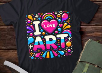 LT853-I Love Art Artist Painter Colourful Painting Gifts Kids Girls T-Shirt