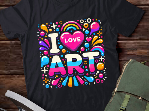 Lt853-i love art artist painter colourful painting gifts kids girls t-shirt