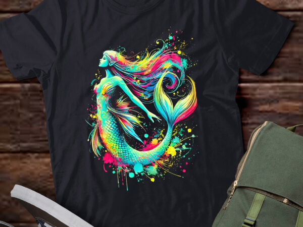 Lt855-mermaid colorful painting art graphic abstract motif mermaid t-shirt