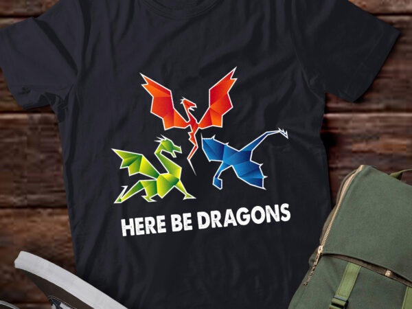 Lt856-where the dragons went origami style dragons t-shirt