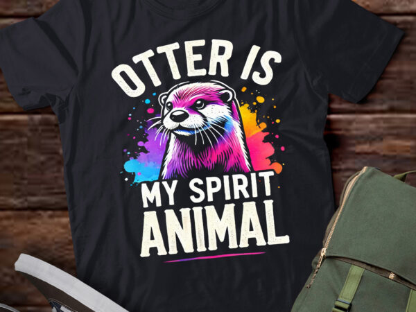 Lt857-otter is my spirit animal funny graphic painting otter lover t-shirt