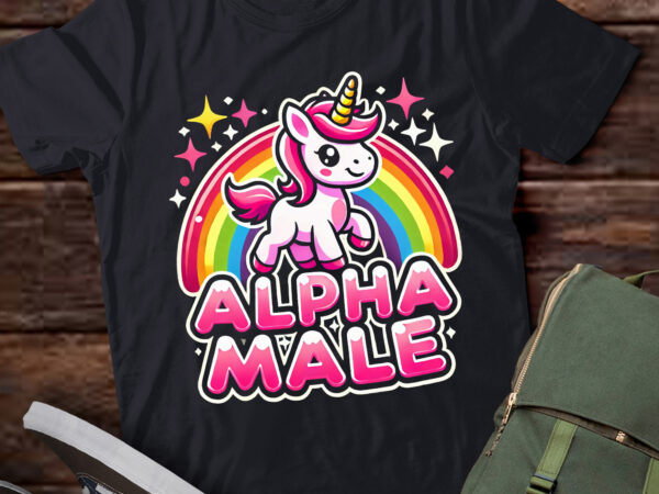 Lt866-cute alpha male unicorn funny sarcastic humor ironic men t-shirt