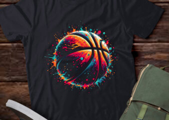 LT871-Basketball ball Player Splash Basketball Player Art Ball T-Shirt