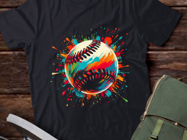 Lt874-a brightly colored baseball with splats and paint splatters t shirt vector graphic