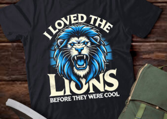 LT881-Womens I Loved The Lions Before They Were Cool Lion In USA Flag V-Neck T-Shirt