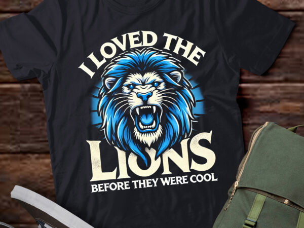 Lt881-womens i loved the lions before they were cool lion in usa flag v-neck t-shirt