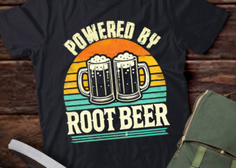 LT882-Powered By Root Beer Drink Funny Root Beer Retro