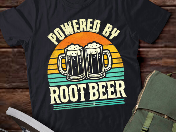 Lt882-powered by root beer drink funny root beer retro t shirt vector graphic