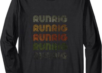 Love Heart Runrig Tee Grunge Vintage Style Black Runrig Long Sleeve T-Shirt