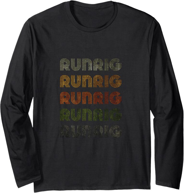 Love Heart Runrig Tee Grunge Vintage Style Black Runrig Long Sleeve T-Shirt