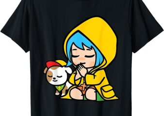 Luce Praying Catholic Pilgrim Vatican Anime Mascot 2025 T-Shirt