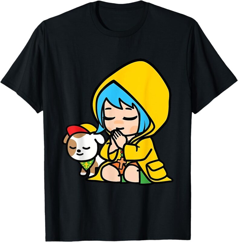 Luce Praying Catholic Pilgrim Vatican Anime Mascot 2025 T-Shirt