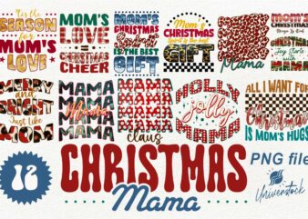 Christmas Mama Sublimation PNG T-shirt Designs Bundle