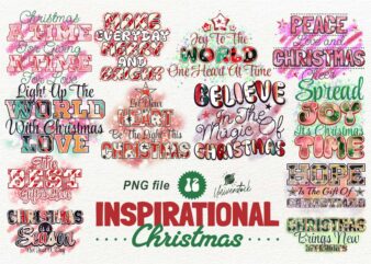 Inspirational christmas png t-shirt designs bundle