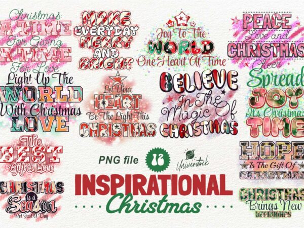 Inspirational christmas png t-shirt designs bundle