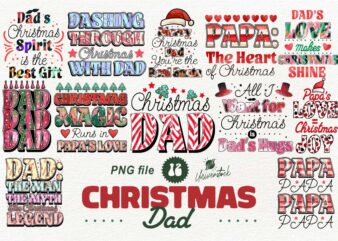 Christmas Dad Sublimation PNG T-shirt Designs Bundle