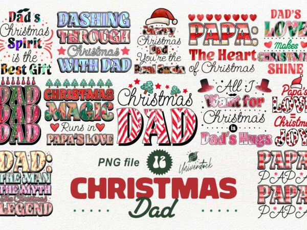 Christmas dad sublimation png t-shirt designs bundle