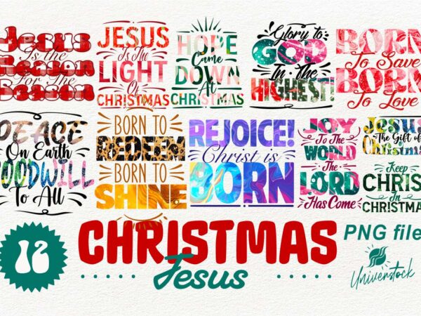 Christmas jesus quotes png t-shirt designs bundle