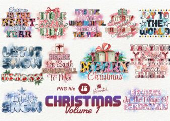 Christmas Sublimation PNG Vol.1 T-shirt Designs Bundle