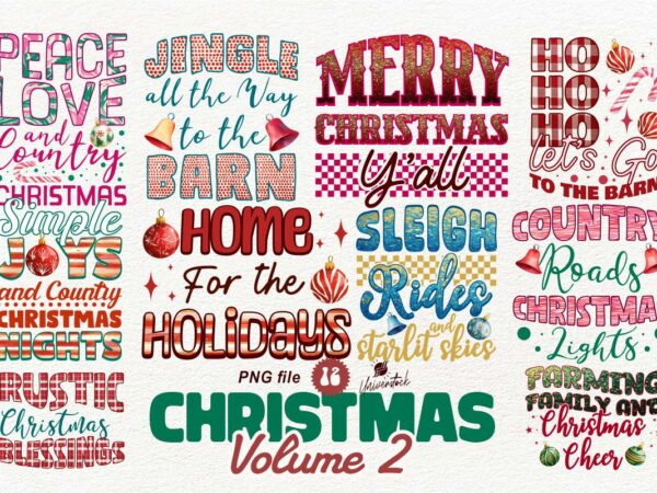 Christmas sublimation png vol.2 t-shirt designs bundle