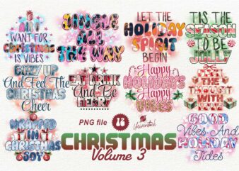 Christmas Sublimation PNG Vol.3 T-shirt Designs Bundle