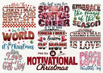 Motivational Christmas Sublimation PNG T-shirt Designs Bundle