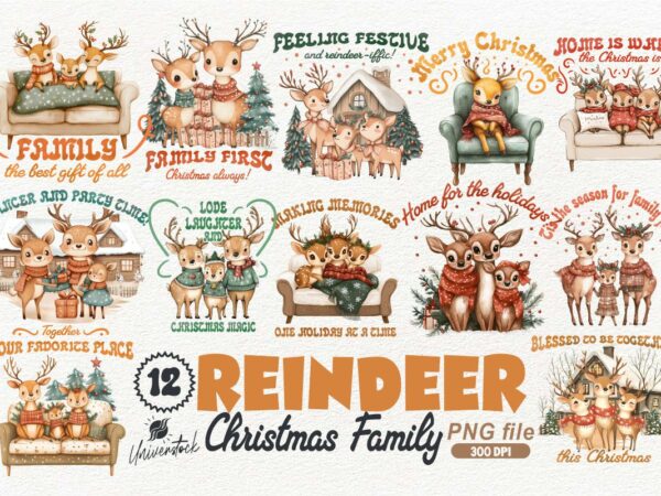 Reindeer christmas png t-shirt designs bundle