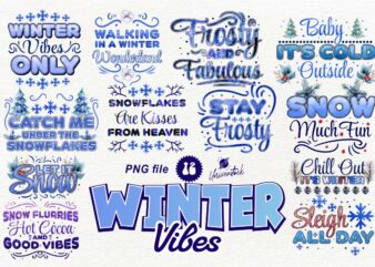 Winter vibes sublimation png t-shirt designs bundle