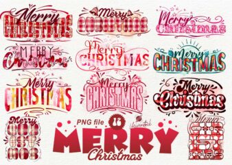 Merry Christmas Sublimation T-shirt Designs PNG